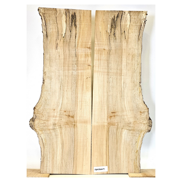 2-piece flame (curly) maple set with light curling throughout, interesting spalt lines and live edges.