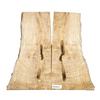 Beautiful curly maple 2-piece set with a striking center bark seam, 3A grade curl throughout, color streak, light spalting and live edge.