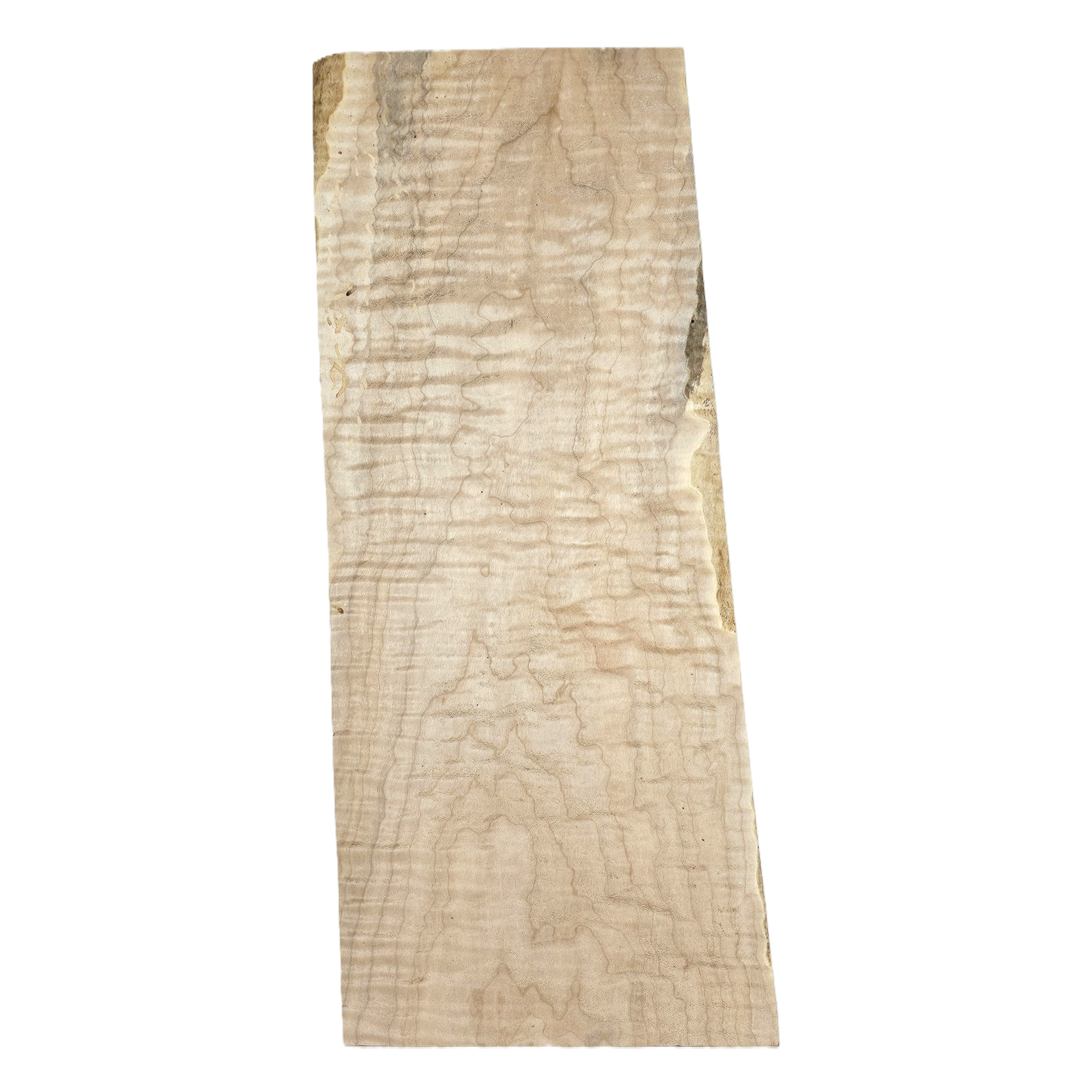 Flame maple half billet with amazing 5A flat-sawn figure and light blue streaks.  This piece has bug holes.