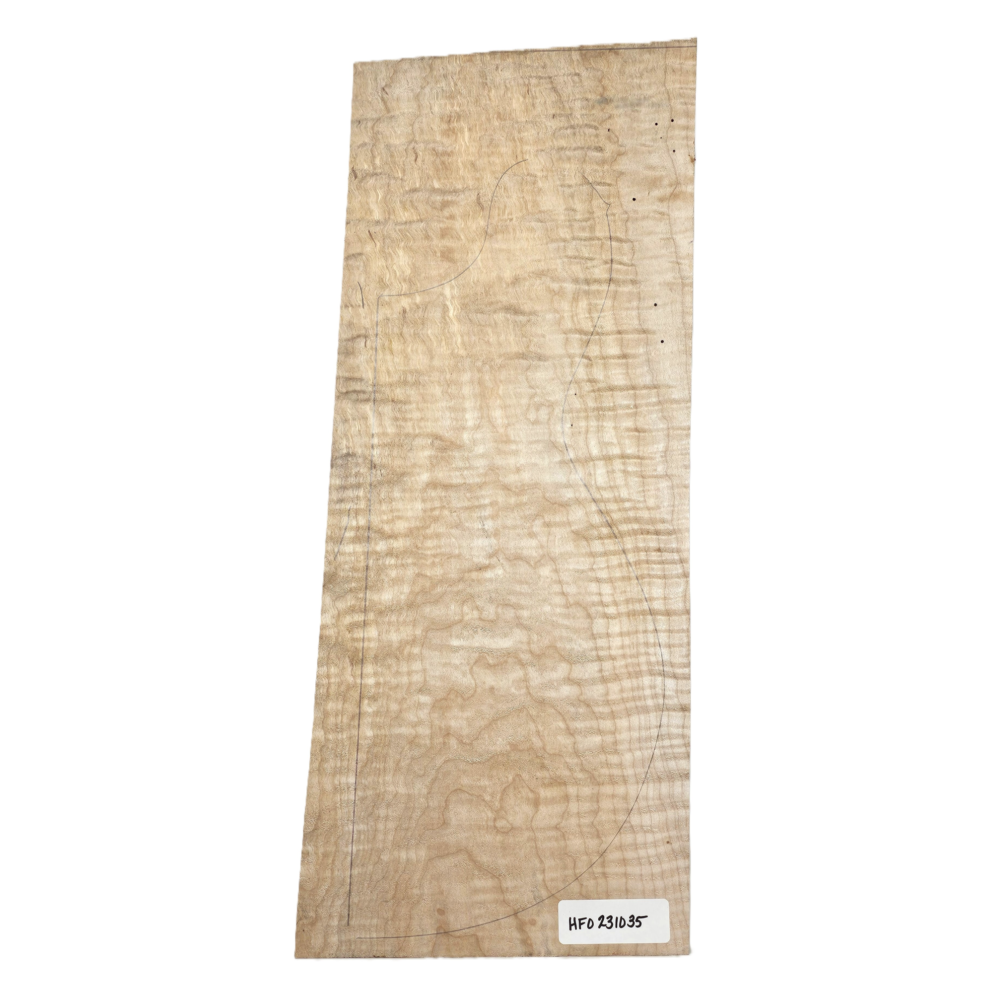 Flame maple half billet with amazing 5A flat-sawn figure and light blue streaks.  This piece has bug holes.