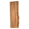 Stunning curly maple billet/charcuterie board blank with deep chocolate/caramel coloring, 5A grade curl throughout the piece and a live edge.