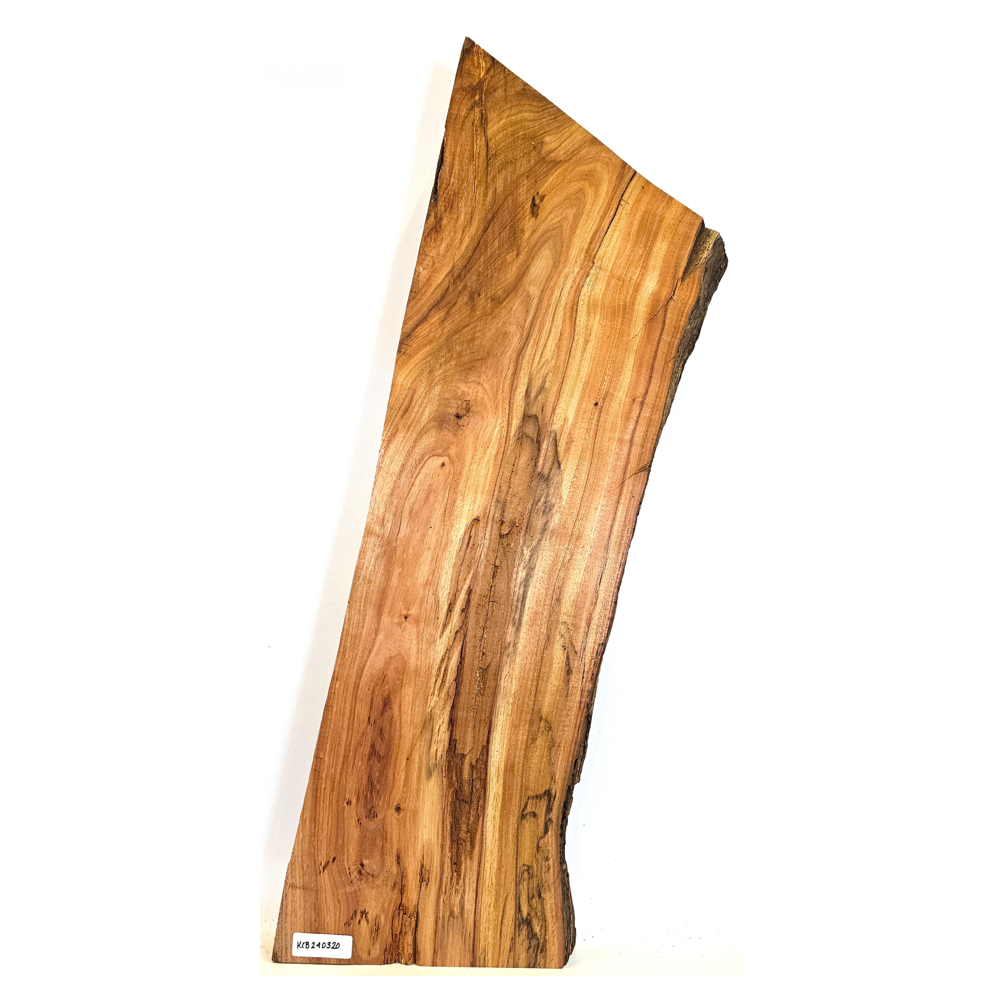 Beautiful curly koa craft board/billet with wonderful color, light curl and live edge.