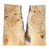 Wonderful maple burl book-matched set with interesting bark seams, light curl, large knots, voids, color variations and live edges.