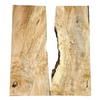 Beautiful 2-piece maple burl set with an interesting knot, wonderful color variation, multiple scattered burls, light quilting, and partial live edge.