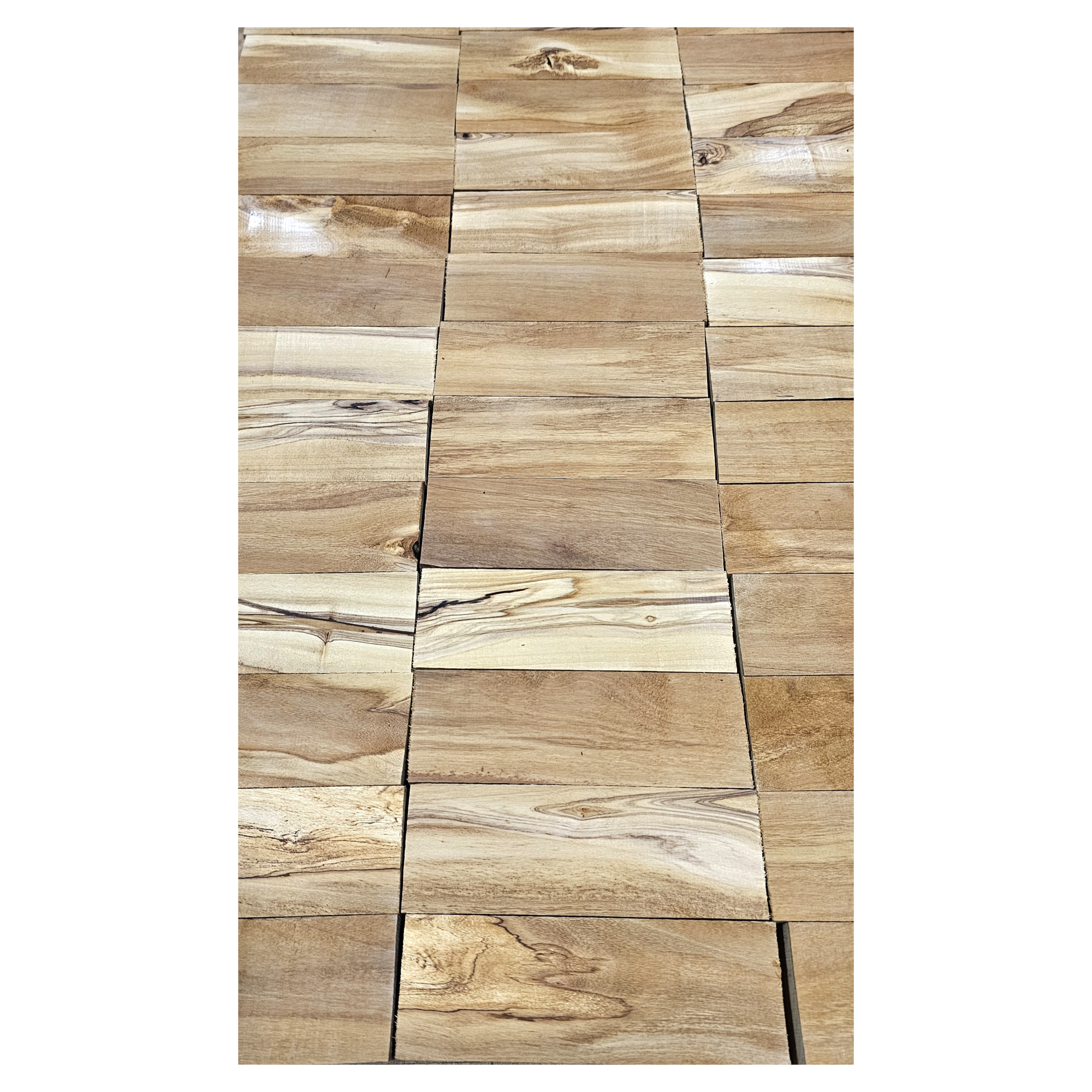 Aged Hawaiian Olive knife handle blanks with interesting color variation from base sandy color to grain that shows purpleish to reddish.