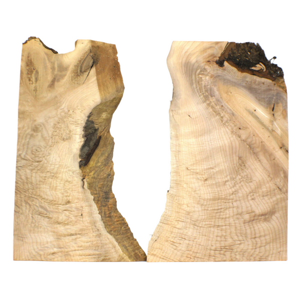Beautiful quilted maple book-matched set with 5A grade quilting, burls, interesting knot and live edges.