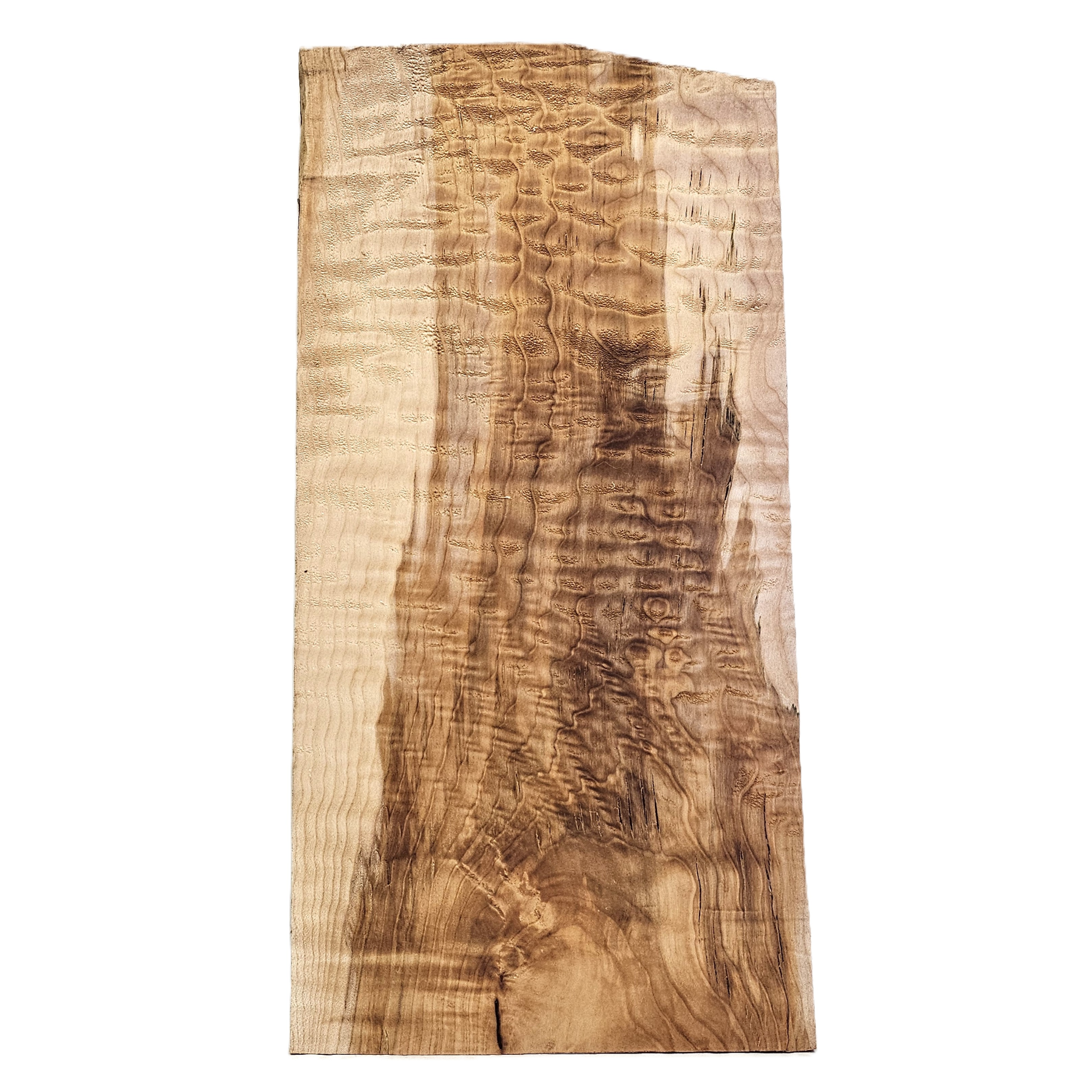 Beautiful two-toned quilted maple billet with 4A to 5A grade quilting throughout.  This piece does have scattered cell collapse.