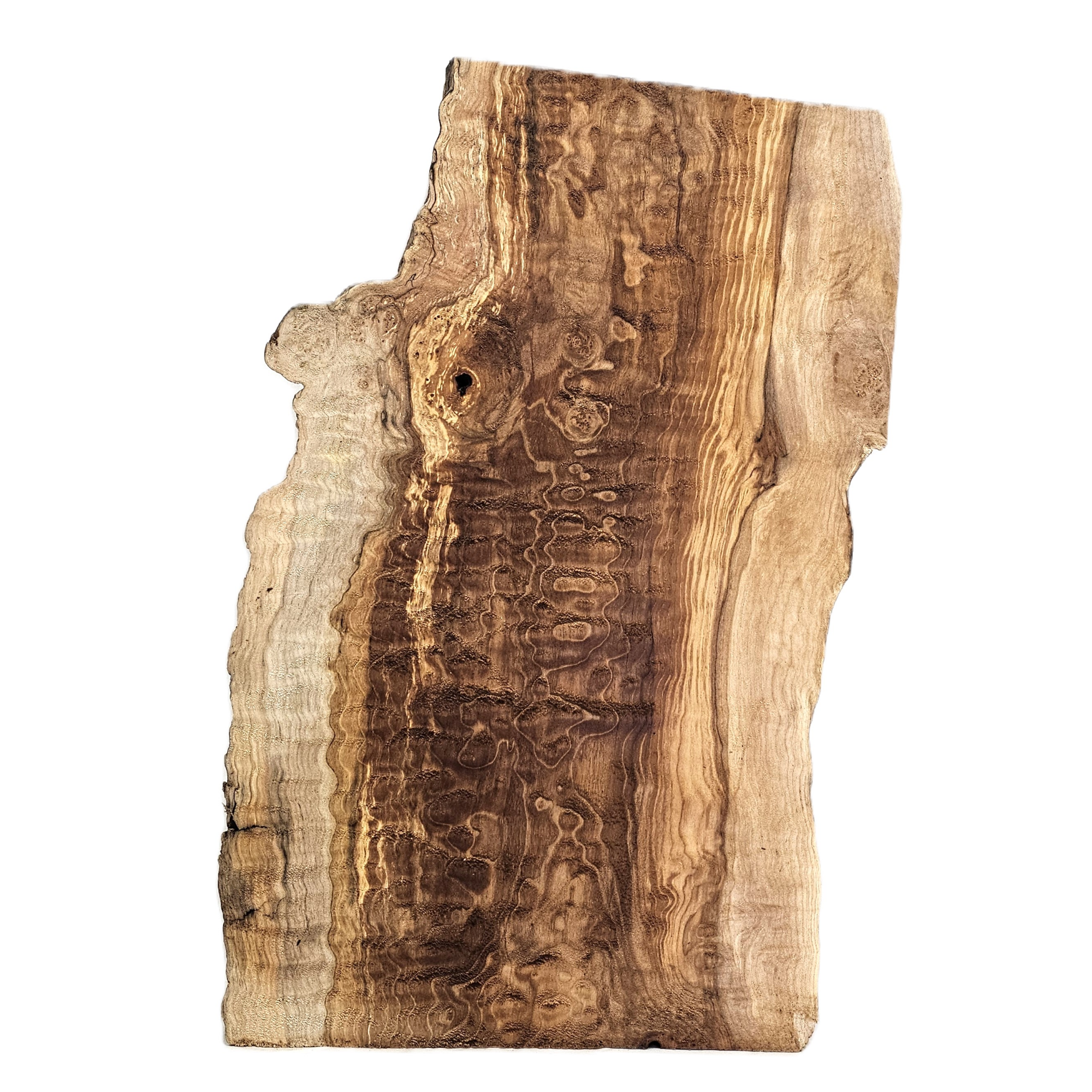 Absolutely incredible quilted maple billet with beautiful color variations, burls, 4A grade quilting and two live edges.