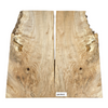 Interesting two-piece maple set with light quilting throughout, color streaks, and small voids.