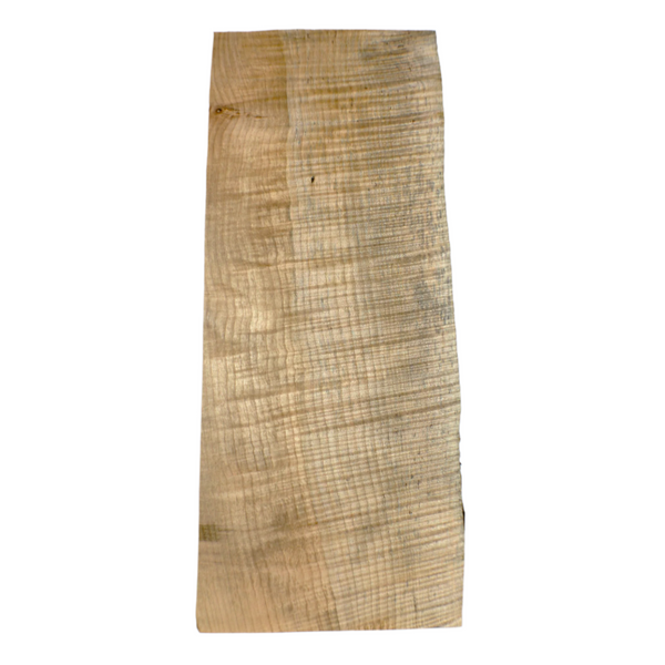 Dimensions: Thickness: 3.5", Width: 12.75", Length: 28.5"  Beautiful 5A grade curl in this thick full billet.  Piece has two-tone color, a small knot, and interesting color streaking.