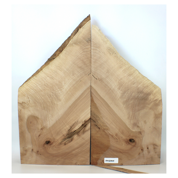 Dimensions: Thickness (each piece): 1.25", Max width: 13", Length: 30".  2-Piece flame maple set with 3A grade curl throughout, two-tone color, void and a live edge.
