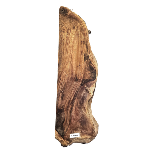 Beautiful false kamani mini slab with beautiful color variation, light curl, and live edge.