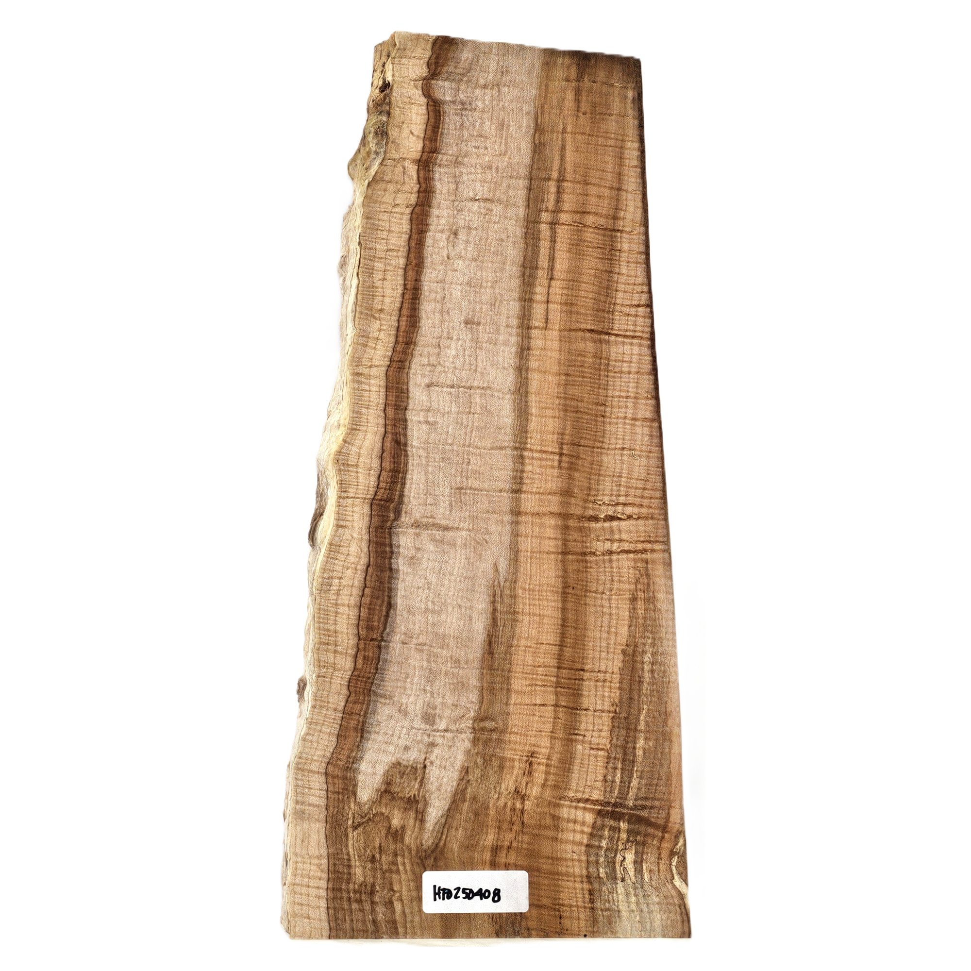 Absolutely gorgeous curly maple billet/charcuterie board blank with three-tone color, 5A grade curl throughout and live edge.