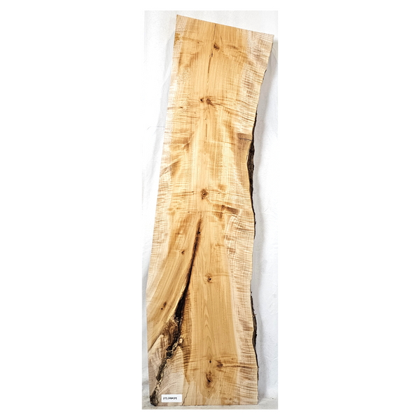 Beautiful flame (curly) maple slab with 4A grade curl throughout, bark inclusions, color variation and live edge.