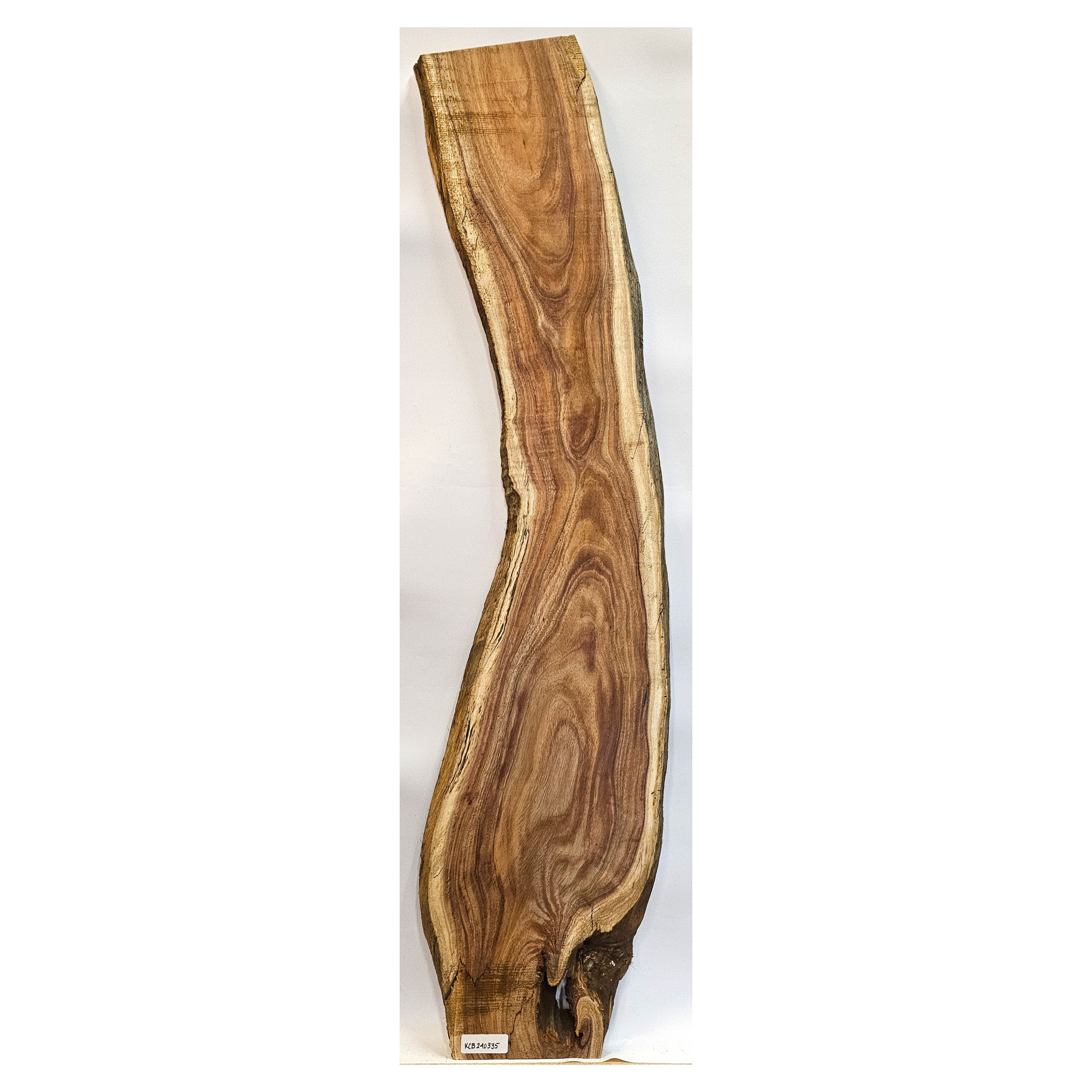 Beautiful lightly curly koa craft board with wonderful color and grain, light curl, and live edges.