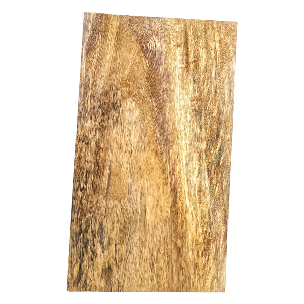 Beautiful mango craft board with light curl, multiple colors and partial live edge.