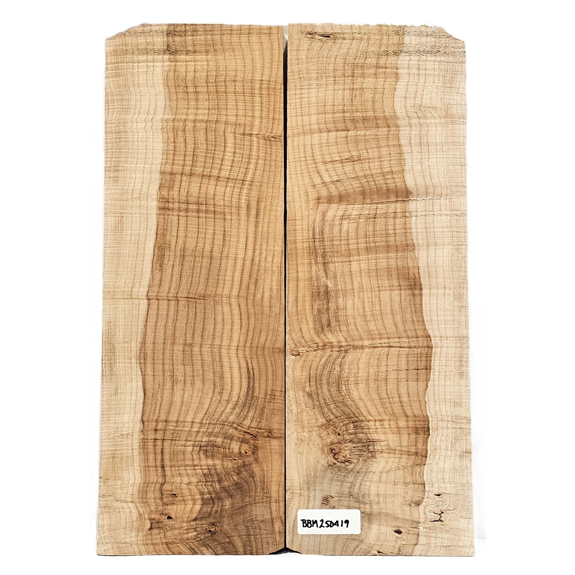 Two-piece maple burl book-matched set with lots of scattered burl and high curl between, wonderful two-tone color.
