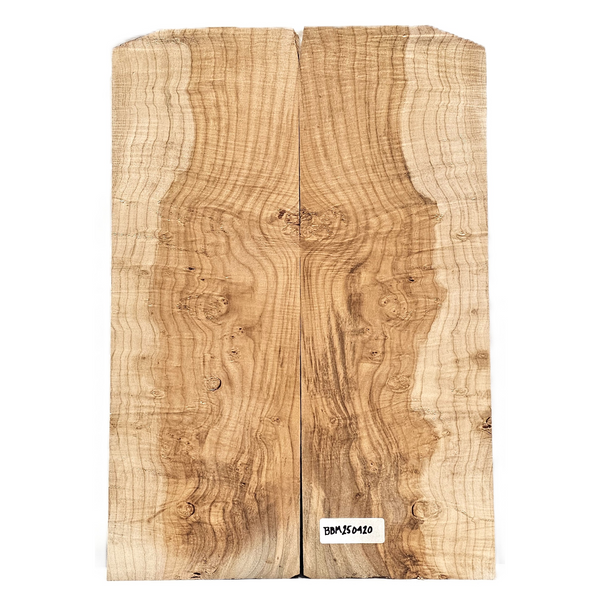 Beautiful two-piece maple burl book-matched set with wonderful two-tone color, lots of burls, and high curl.
