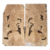 Gorgeous maple burl 2-piece set with heavy burl eyes, curl and bark seams.
