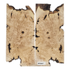 Interesting 2-piece maple burl set with heavy burl eyes, curl scattered throughout, bark seams and a partial live edge.