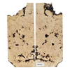 Interesting 2-piece maple burl set with heavy burl eyes, curl scattered throughout, bark seams and a partial live edge.