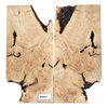 Unique 2-piece maple burl set with heavy curl in addition to burl eyes and scattered bark seams.