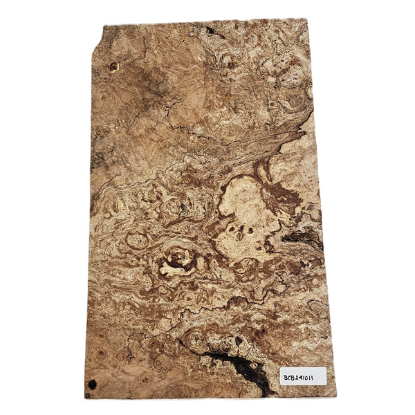 Gorgeous maple burl craft board with small voids, wonderful color variations, and spalting.