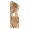 Interestingly shaped maple burl board with heavy burl eyes and spikes, center void and live edge