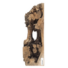 Interestingly shaped maple burl board with heavy burl eyes and spikes, center void and live edge