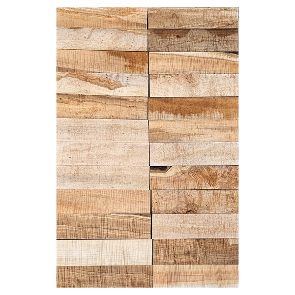 Beautiful curly maple peppermill blanks with top-grade curl throughout the piece (showing all four sides).&nbsp;