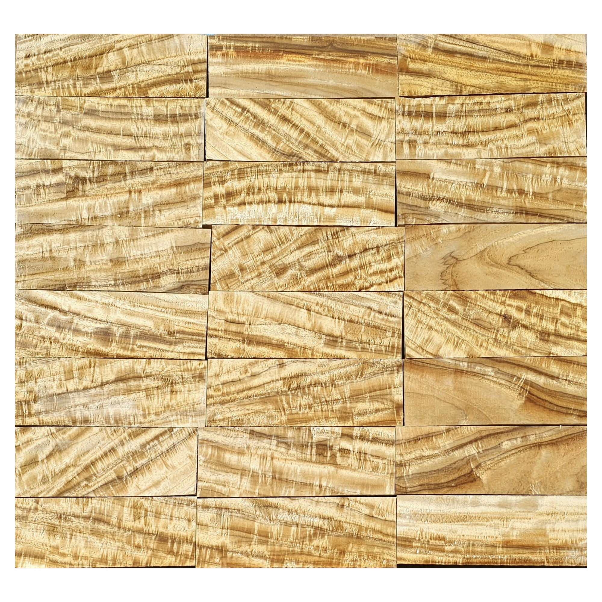 Collection of primavera wood blocks showing a range of grain and figure pattern.