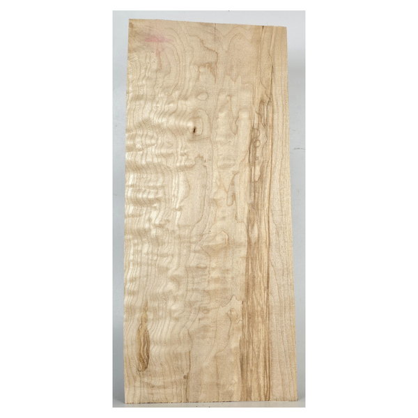 Lightly quilted maple craft board with subtle two-tone coloration and darker streaks.  This board has slight end check.