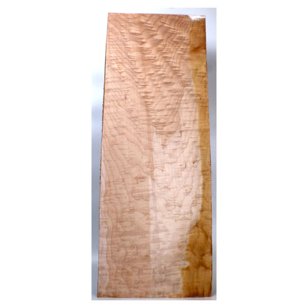 Beautiful two-toned quilted maple half billet with 4A grade angel-step figure and small bird-pecks.