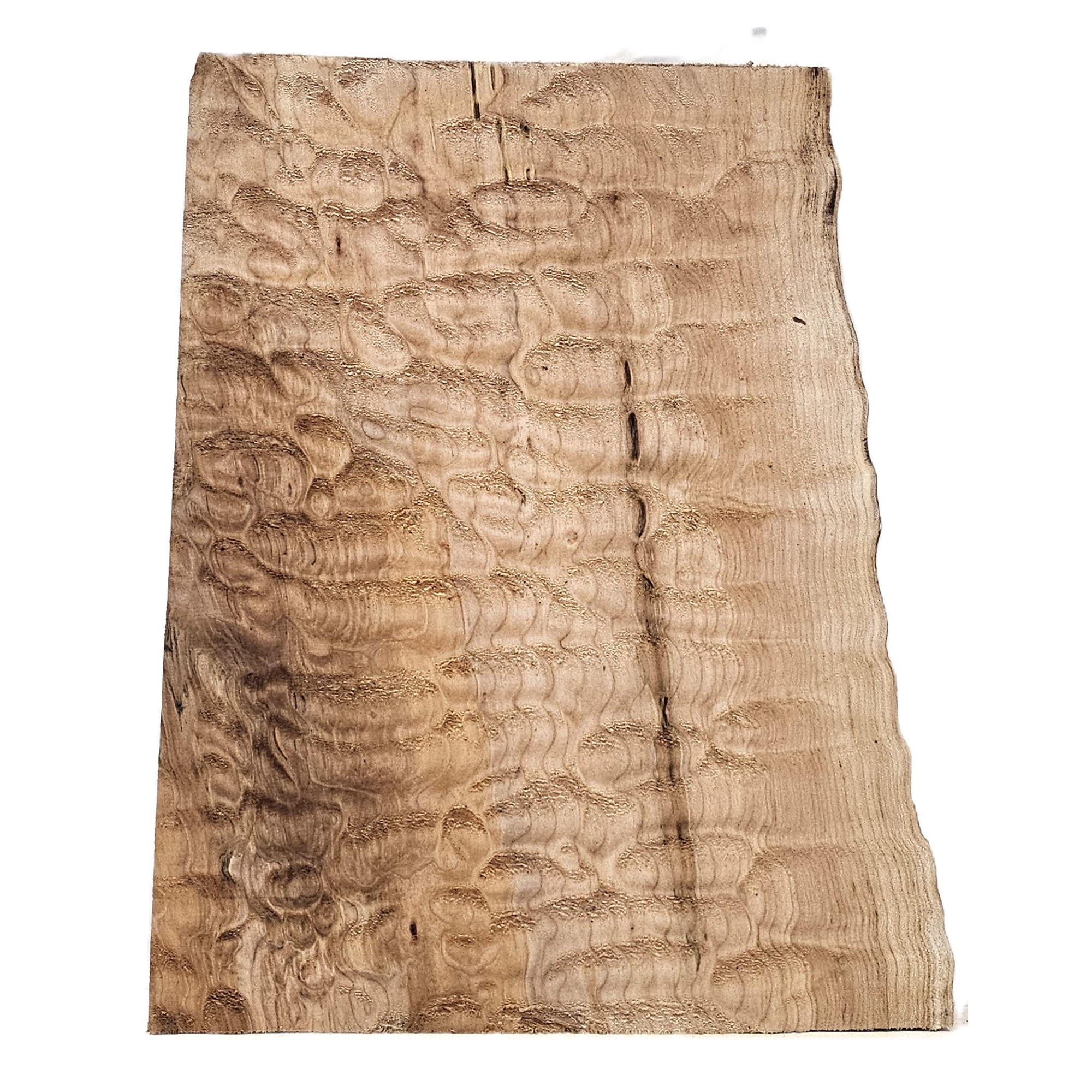 Gorgeous quilted maple craft board with dramatic 5A grade sausage rolls, wonderful chocolate streaks and live edge.