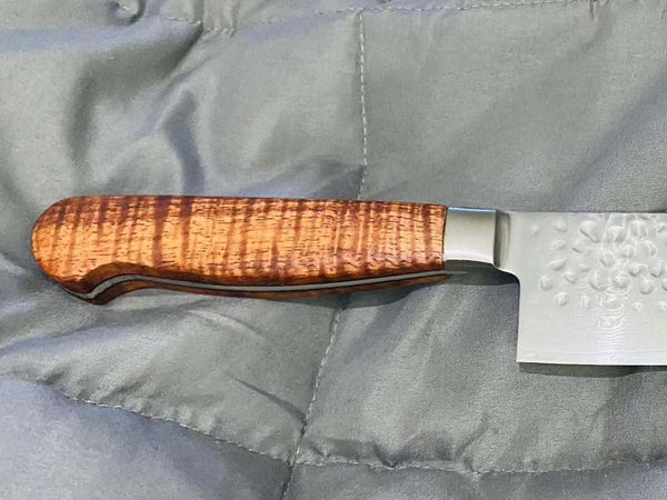 Figured koa wood knife handle by Eric Richardson