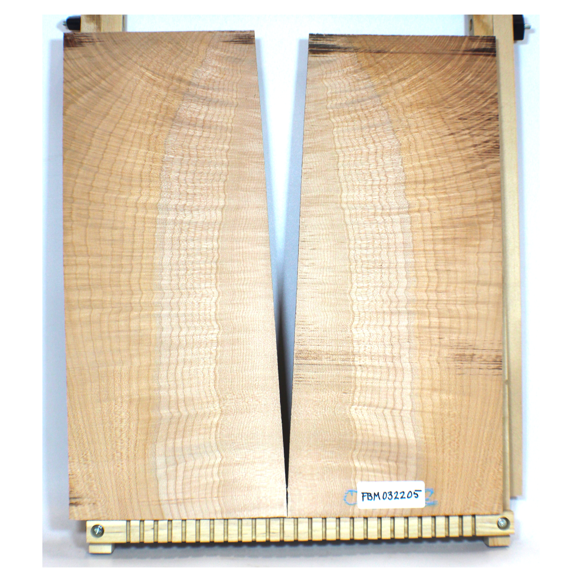 Gorgeous 5A figured flame maple book-matched set with two-tone color. Dimensions: Thickness (each piece): .75, Width: 8
