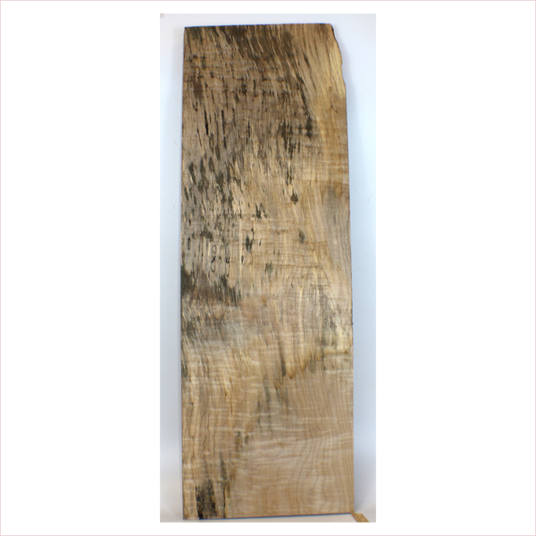 Dimensions: Thickness: 1", Width: 10.75, Length: 32".  Heavily spalted flame craft board with 4A grade curl and blue stain.  