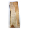 Dimensions: Thickness 0.75", Max width 9", Max length 25.5".  Flame maple craft board with two-tone heart, blue stain, 5A curl, and live edge.