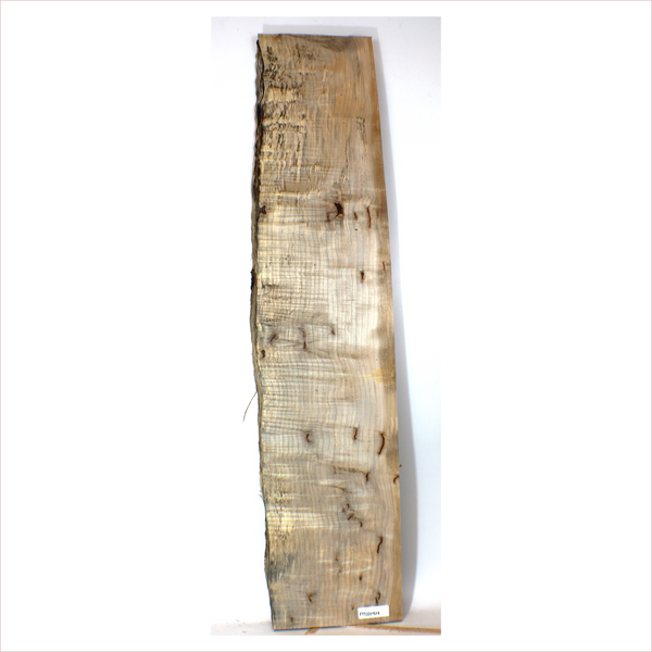Dimensions: Thickness (each piece): 1.5", Max width: 12", Length: 50"  One piece table slab/craft board with heavy (5A grade) off-quarter curl, small bark inclusions, spalting, and live edge.
