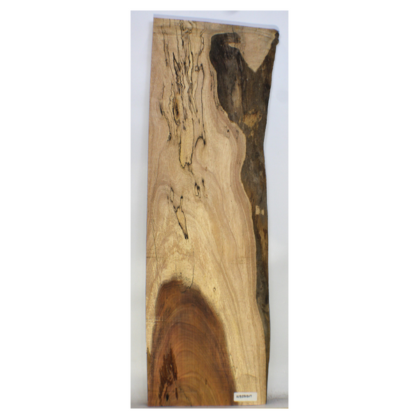 Dimensions: Thickness 1.125", Maximum width 13.25", Length 43.5".  Wonderful curly koa craft board with one live edge, interesting spalt lines, deeply colored heart, and 5A curl throughout the entire piece.