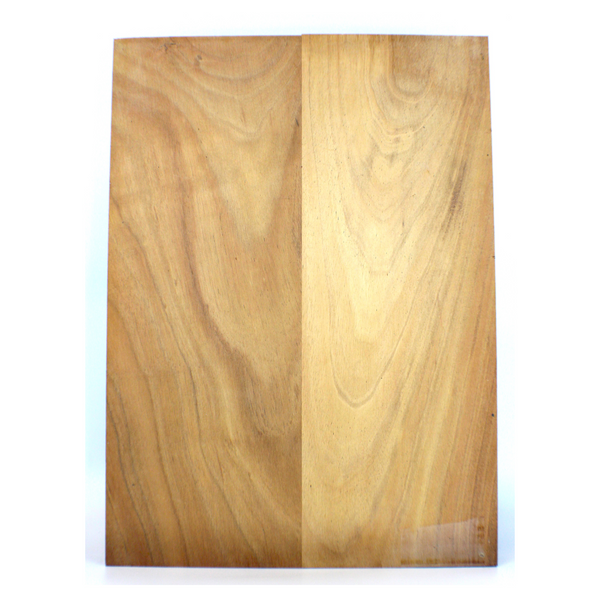 Dimensions: Thickness 1.5", Width 13.75", Length 19".  Plain koa glue up with mismatched pieces.  Both pieces are without defect and both have nice color and grain.