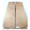 Interesting quilted maple book match with flat-sawn flame figure on the edges.  3A grade figuring and little burls.  This set has been sanded to 400 grit.  Dimensions: Thickness (each piece): .25", Max width: 9.75", Length: 22".