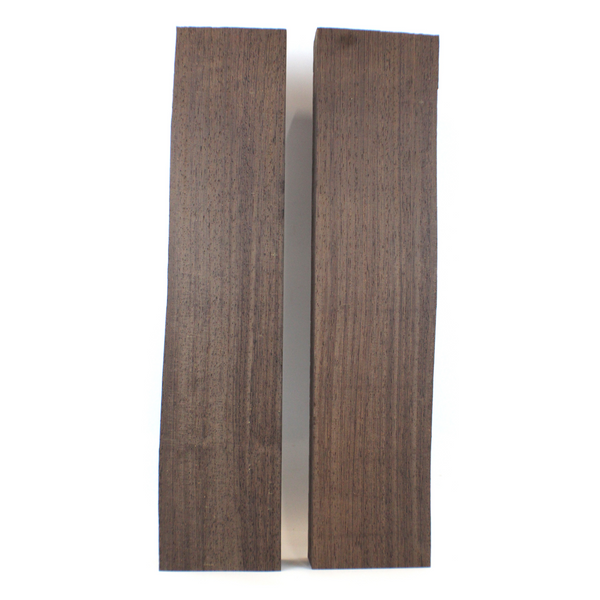 Dimensions (both pieces combined): Thickness 1.875", Width 8.5", Length 19.5".  Two-piece, well-quartered wenge billet with not defect.