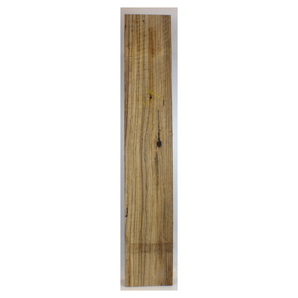 Dimensions: Thickness 2", Width 5.875", Length 28".  Music Second  Zebrawood neck blank with nice color and stripes.  Multiple voids and knots are present.