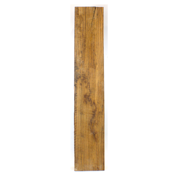 Dimensions: Thickness 2", Width 5.875", Length 27.625".  Music Second  Zebrawood neck blank with nice color and stripe.  End checking is present.