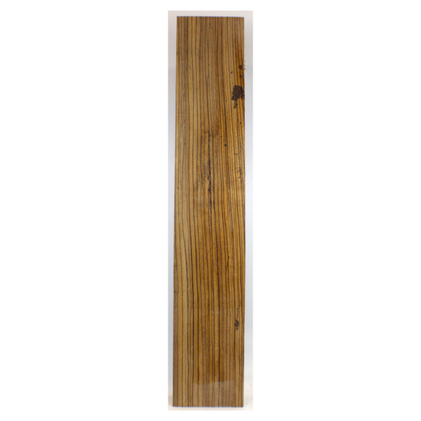 Dimensions: Thickness 2", Width 4.875", Length 28".  Music Second  Beautiful zebrawood neck blank with great color and striping.  Some face checking is present scattered throughout.