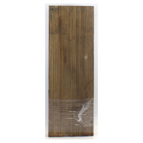 Dimensions: Thickness (both pieces combined) 1.5", Width 7", Length 20".  Music Grade  Very nice zebrawood billet with beautiful color and symmetrical stripes.  This billet has one 1/4" piece sawn off and attached. 