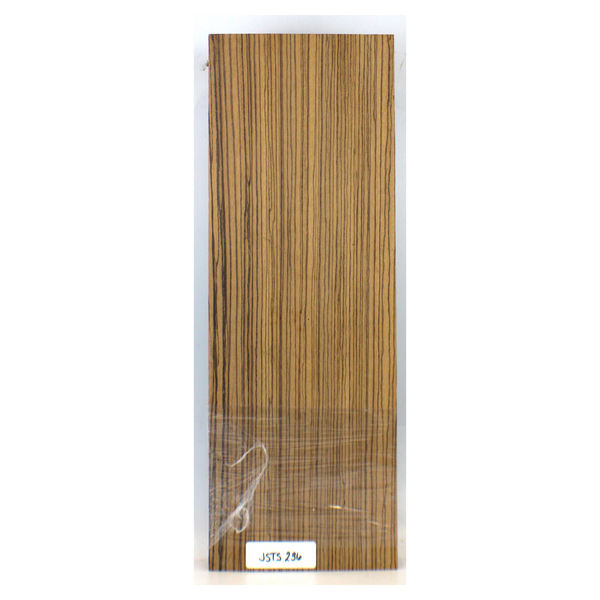Dimensions: Thickness (both pieces combined) 1.5", Width 7", Length 20".  Music Grade  Very nice zebrawood billet with beautiful color and symmetrical stripes.  This billet has one 1/4" piece sawn off and attached. 